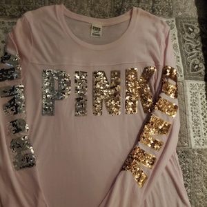 VS Pink Campus Crew  Long Sleeve Tee